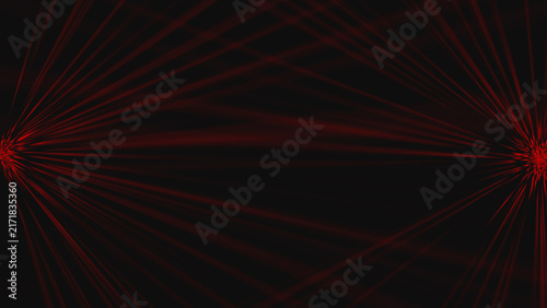 Red Laser Beams Emanating from Opposite Sides Against Dark Background light rays