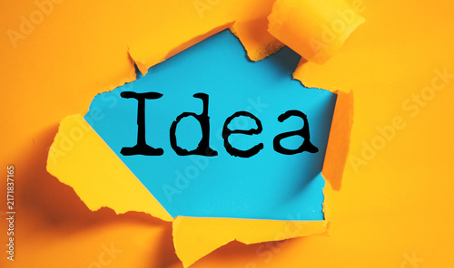 Bild auf Leinwand idea text on white paper