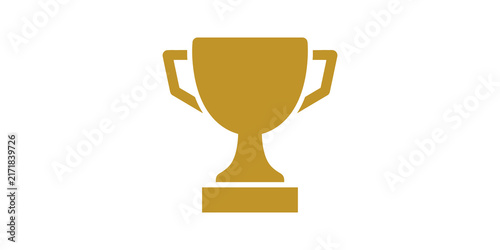 Cuadro en lienzo Golden trophy cup flat icon on transparent background for champions