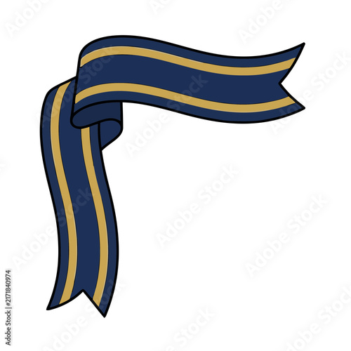 Blue and gold ribbon banner