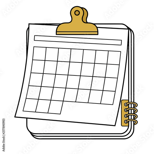 Calendar Page with Clip and Spiral Binding