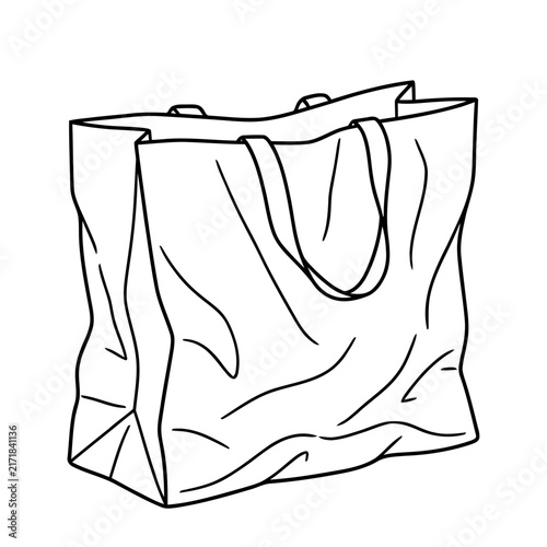 Line Art of a Shopping Bag