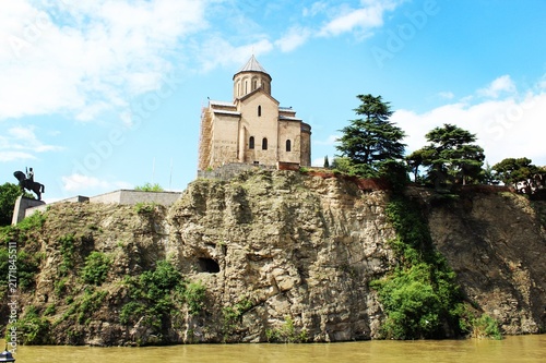 Photography Metekhi Church on Cliff Above River Tbilisi Georgia