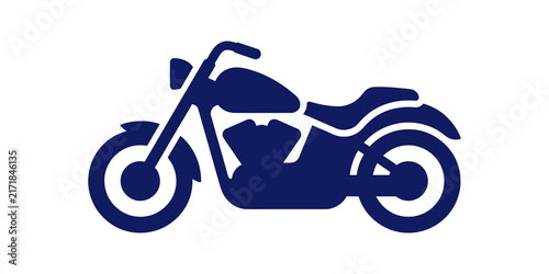 Obraz na płótnie Cruiser motorcycle dark blue silhouette icon for motorcycling designs