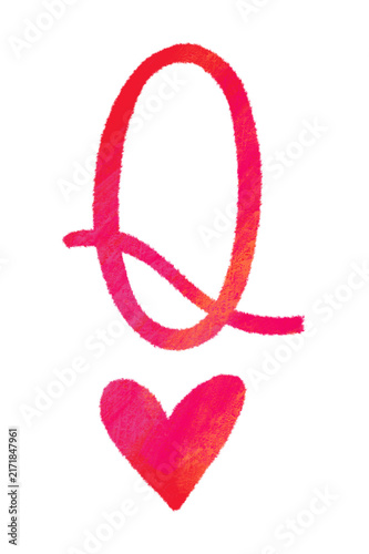 Bild auf Leinwand red and pink queen of heart design art illustration png no background isolated