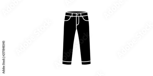 Cuadro en lienzo Denim jeans pants black flat icon for casual clothing fashion inventory