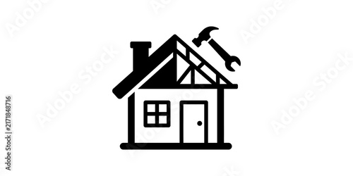 Konstfotografi House renovation icon with repair tools for home construction service