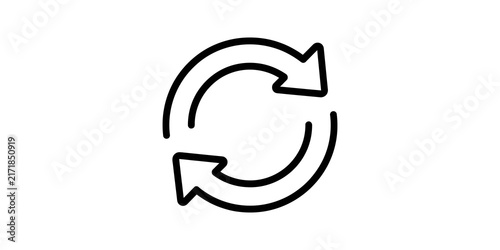 Konstfotografi Two circular rotation arrows vector icon showing update progress cycle