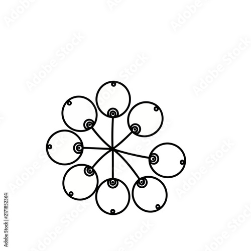 Abstract radial pattern of circles and lines