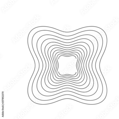 Abstract geometric pattern with concentric wavy lines