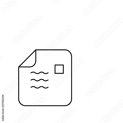 Document Icon with Wavy Lines and Square