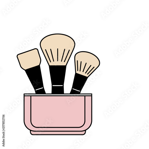 Makeup Brushes in Holder