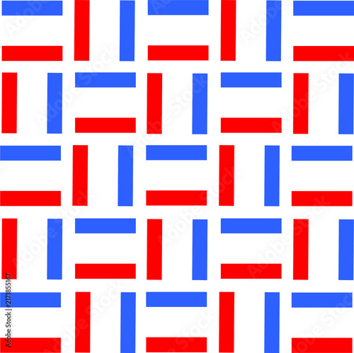 Arrière-plan fait d'un ensemble de barres rectangulaires horizontales et verticales de couleurs bleu, rouge, blanc