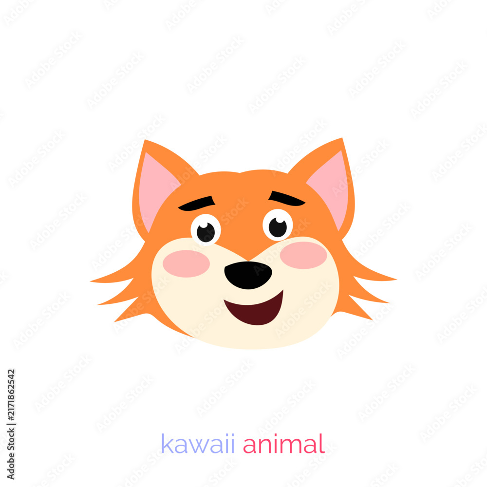 Fototapeta premium Cute Cartoon Babyfox Character Holding a Heart, Adorable Teddy Animal Illustration Isolated on White Background