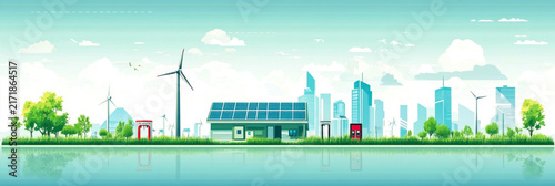 Environmental care concept green energy from renewable sources