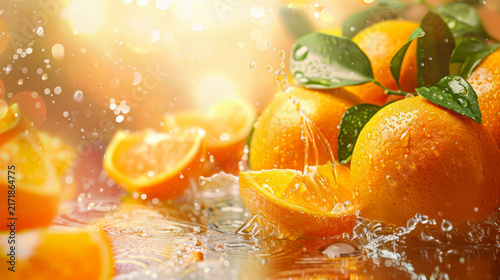fresh Orange fruits on background