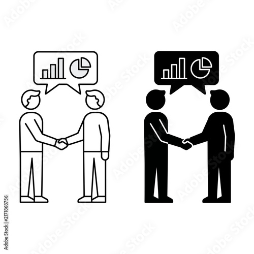 Bild auf Leinwand Concept of business partnership agreement with statistics analysis