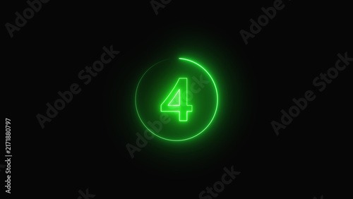 Fotografie Cosmic scene rings rotate an ethereal green neon parameter inside dark fields