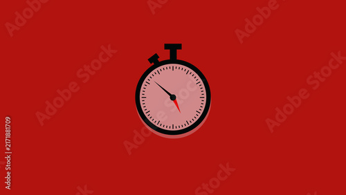 Cuadro en lienzo Stopwatch gauge modules track office time allocation milestones over red backdrops