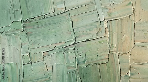 Abstract Green Oil Painting Impasto Texture Background