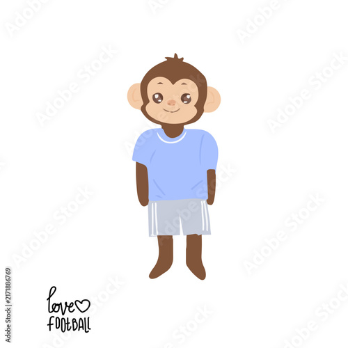 Photography Cute Monkey Football Mascot in Different Poses