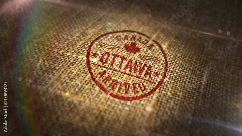 Ottawa arrived stamp and stamping