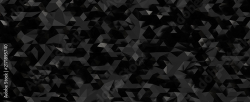 Plakat Abstract dark low poly geometric background texture with subtle lighting and shadows.