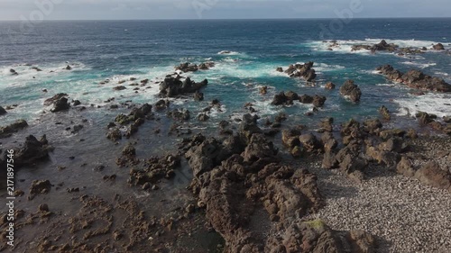 Drone flying over ocean, Tenerife
