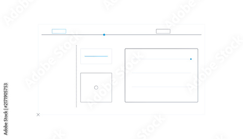 Bild auf Leinwand Minimalist wireframe template, schematic user interface design, low fidelity web