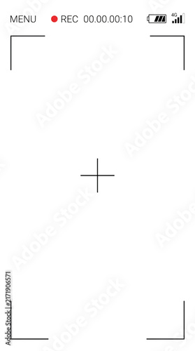 Minimalist Camera Recording Interface Display Showing Menu And Timer transparent background