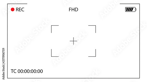 Minimalist Camera Recording Interface Display With Time Counter transparent background