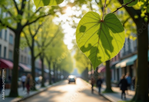 Captivating Lindens Fragrant Heart-Shaped Blooms Collectively Adorning Urban Streetscape