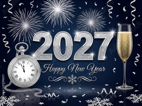 Glamorous Happy New Year 2027 poster