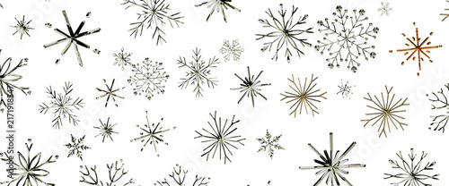Obraz na plátně Beautiful abstract snowflake pattern for winter holidays and seasonal design elements