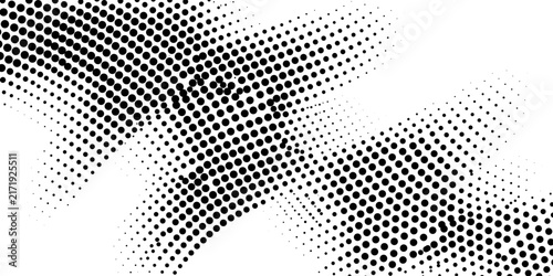 Abstract black and white dotted halftone background. Smooth dot transition with fine vector detail. Refined design for wallpaper, copy space and cover.