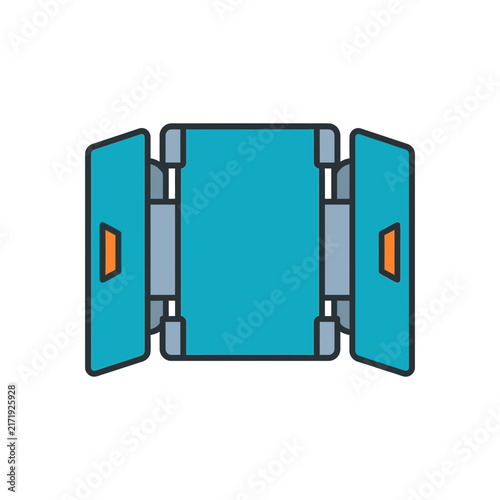 Futuristic sci-fi automatic sliding door or folding screen icon vector illustration