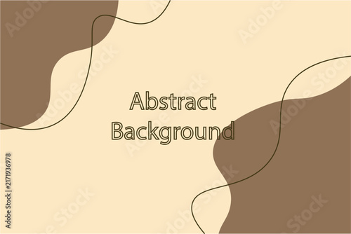 Obraz na płótnie Minimalist Abstract Earth Tone Background Design Featuring Curved Brown Fluid Or