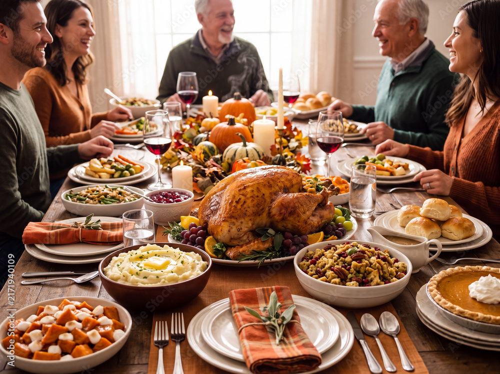 Obraz premium Thanksgiving Food Meal Turkey 