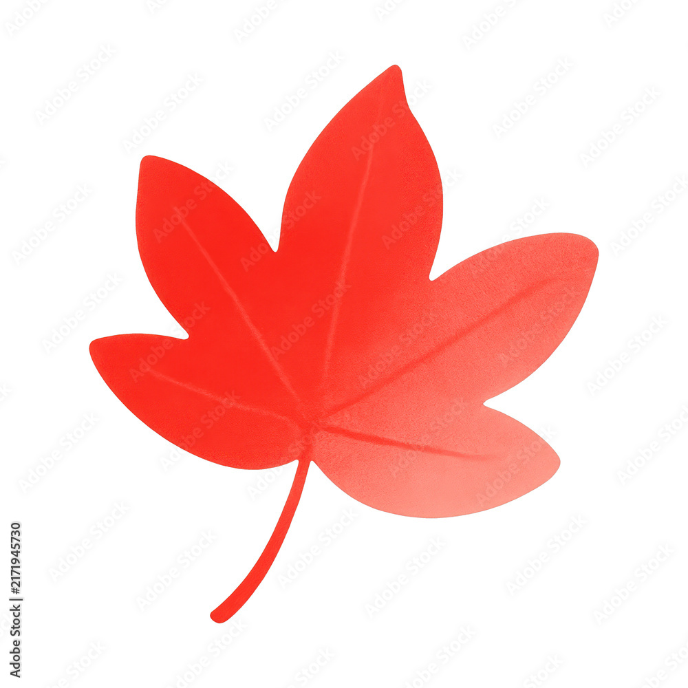 Naklejka premium PNG Vibrant red maple leaf illustration.