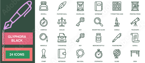 Manicure Tools Vector Icon Set on White Background for Beauty, Nail Care, Web Design, Business, Internet and Creative Illustration Concepts