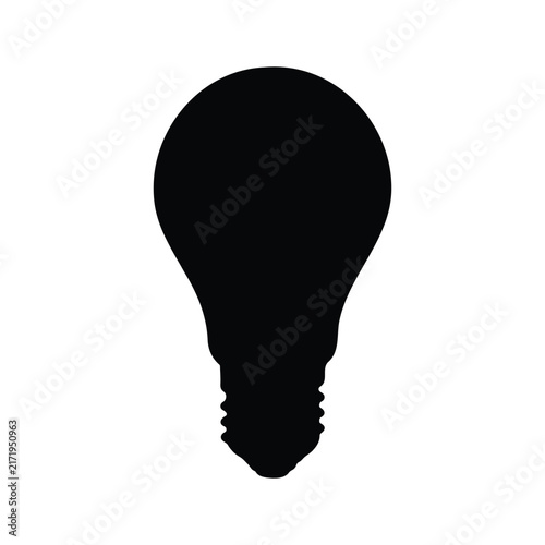 Lamp bulb silhouette icon vector flat design.
