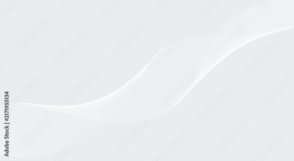 Fototapeta premium Elegant White Dynamic Wave Flow Vector Background