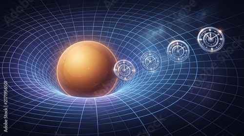 Obraz w ramie Gravitational Time Dilation Spacetime Physics Vector