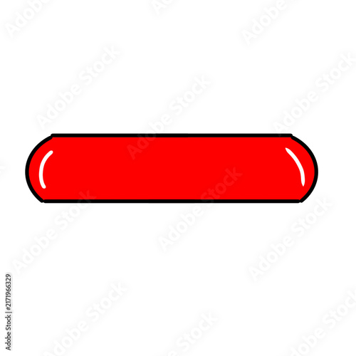 Konstfotografi Cute 3D red minus sign icon isolated on transparent background subtraction math