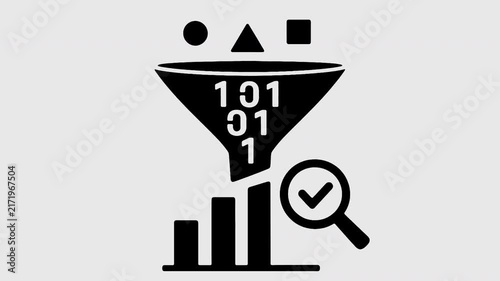 Minimalist data filtering animation
