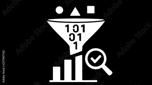 Minimalist data filtering animation