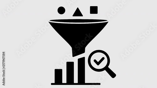 Minimalist data filtering animation