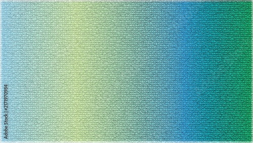 Fotografie Colorway presents a continuous horizontal progression starting from icy turquoise into warm chartreuse then shifting toward ocean blue and forest green