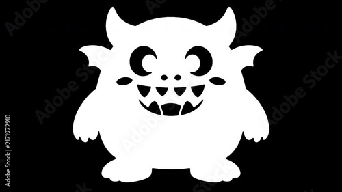 Cute funny cartoon monster animation