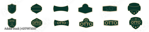 Emblem Badge Shape Template Set, Blank Logo Crest Vector Shapes for Branding